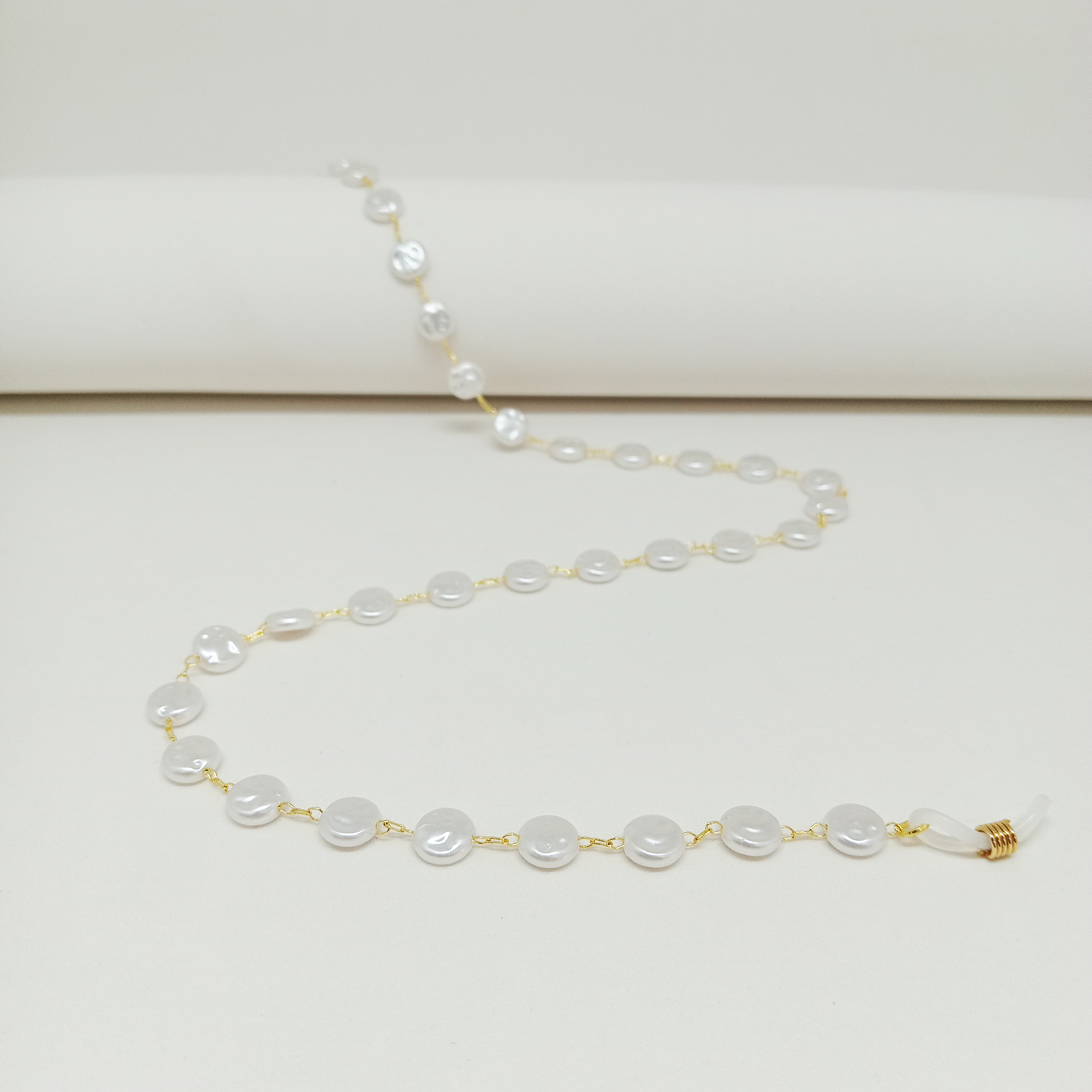 0102008-Corrente Perola Chata Ouro - Contém 3 Peças  - ENTREGA IMEDIATA