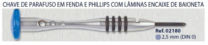 0202180-Chave Phillips 2,5mm Mod2180 - Contém 1 Peça  - ENTREGA IMEDIATA