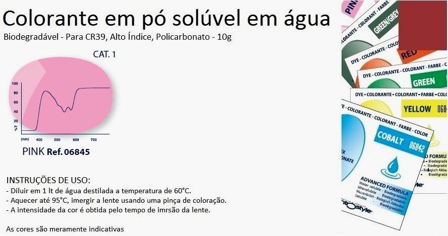 0206845-Colorante Pó Biodegradavel Rosa Mod6845 - Contém 1 Pacote  - ENTREGA IMEDIATA