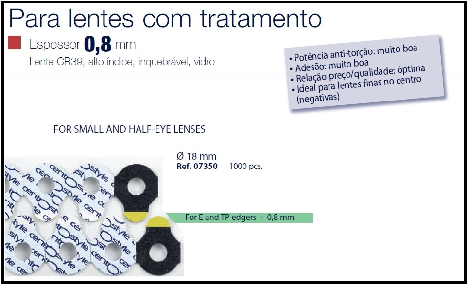 0207350-Biadesivo Blocking Pad CS D=18mm Mod7350 - Contém 1000 Peças  - ENTREGA IMEDIATA