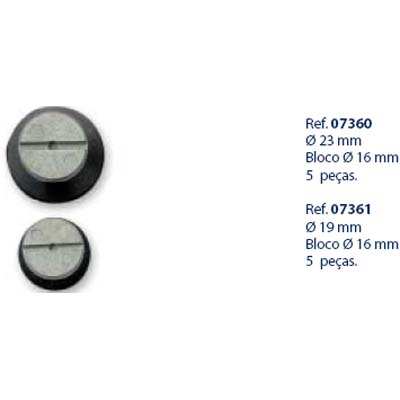 0207361-Ventosa Weco D=17mm/Bloco 16mm Mod7361 FLAG 9 - Contém 5 Peças  - ENTREGA IMEDIATA   PRODUTO EM PROMOÇÃO