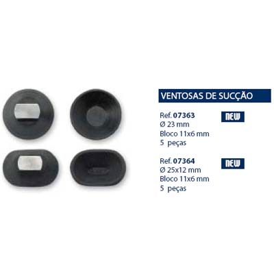 0207364-Ventosa Briot 25x12mm/Bloco 11x6mm Mod7364 FLAG 9 - Contém 5 Peças  - ENTREGA IMEDIATA   PRODUTO EM PROMOÇÃO