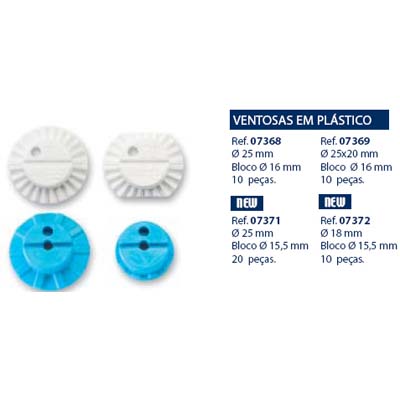 0207371-Suporte Biadesivo Bloco Essilor D=25mm/Bloco 15,5mm Mod7371 - Contém 20 Peças  - ENTREGA IMEDIATA