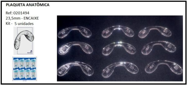 Plaqueta de Encaixe, Ponte Anatomica, em Silicone