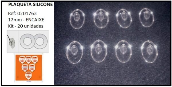 Plaqueta de Encaixe, Oval, em Silicone