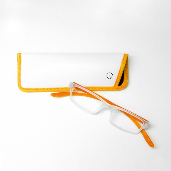 Óculos de Leitura HUG Retangular Incolor/Laranja