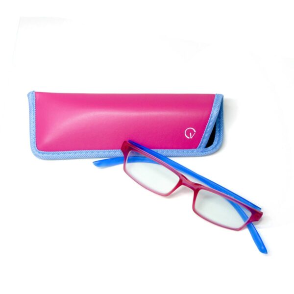 Óculos de Leitura HUG Retangular Rosa/Azul